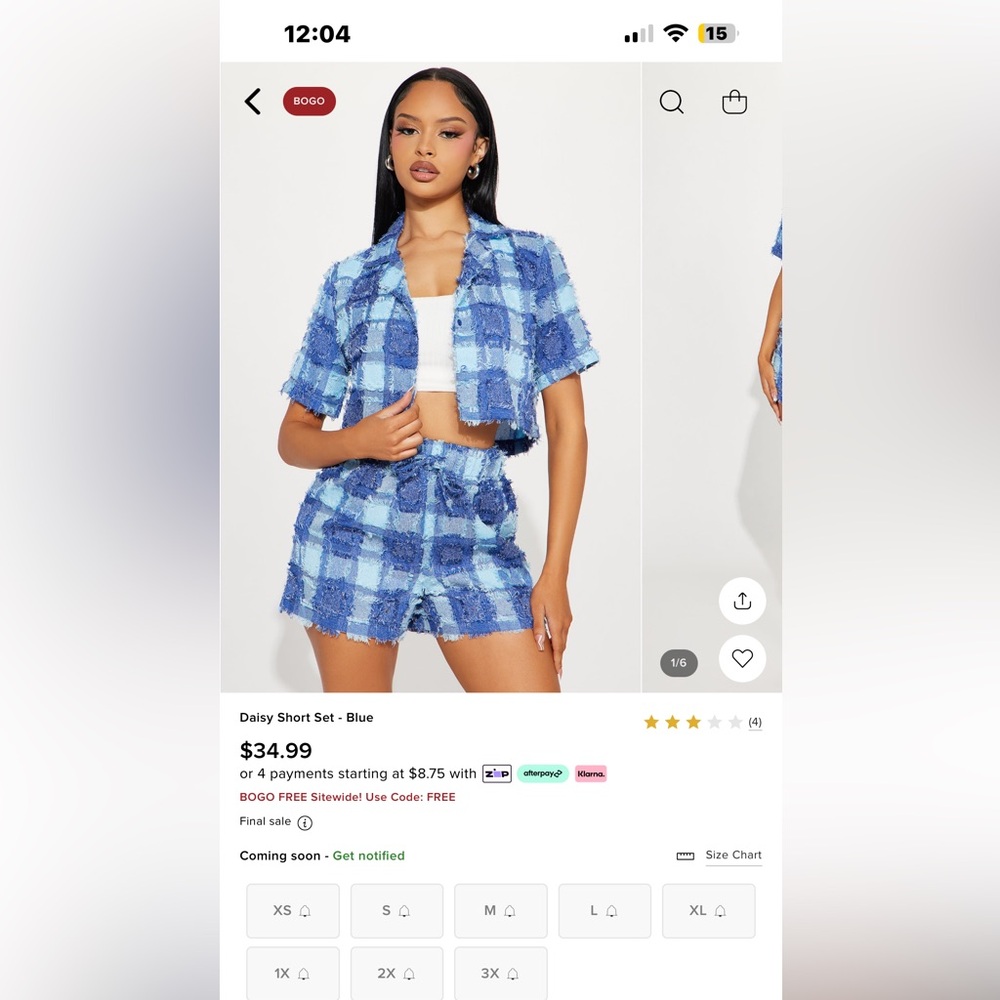 Fashion nova 3 piece diner set.
